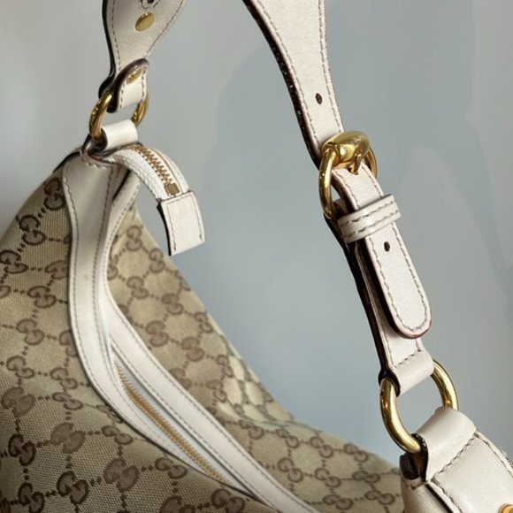 Gucci Biba Monogram Canvas Studded Hobo Bag - Picture 6 of 12